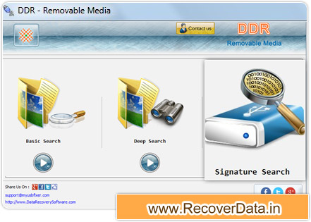 Removable media data recovery utility Screenshot