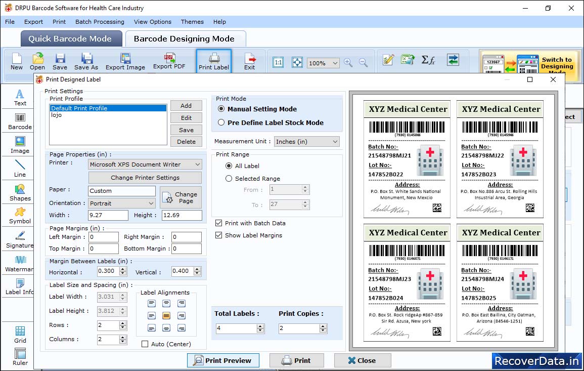 In Print Settings