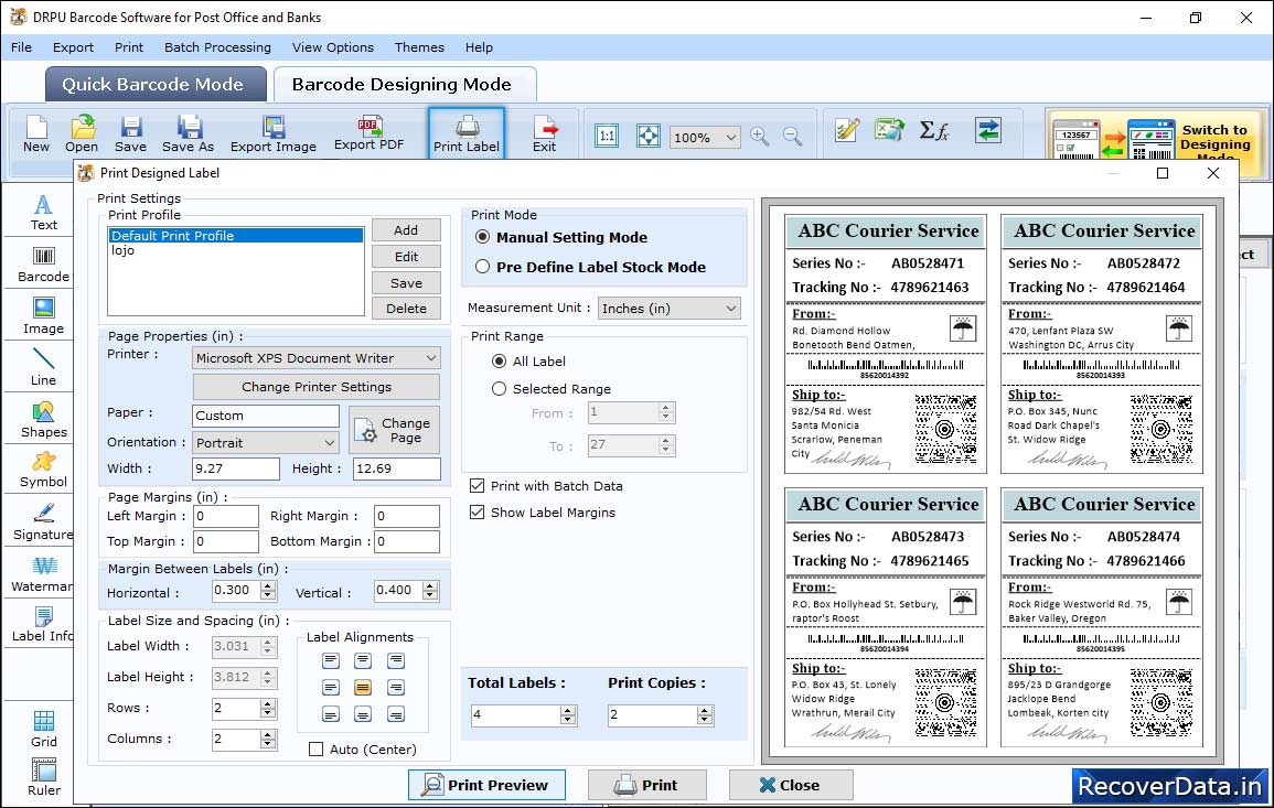 In Print Settings