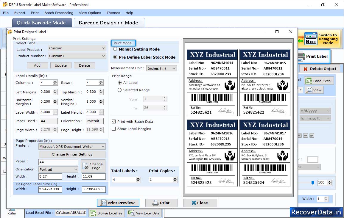 In Print Settings