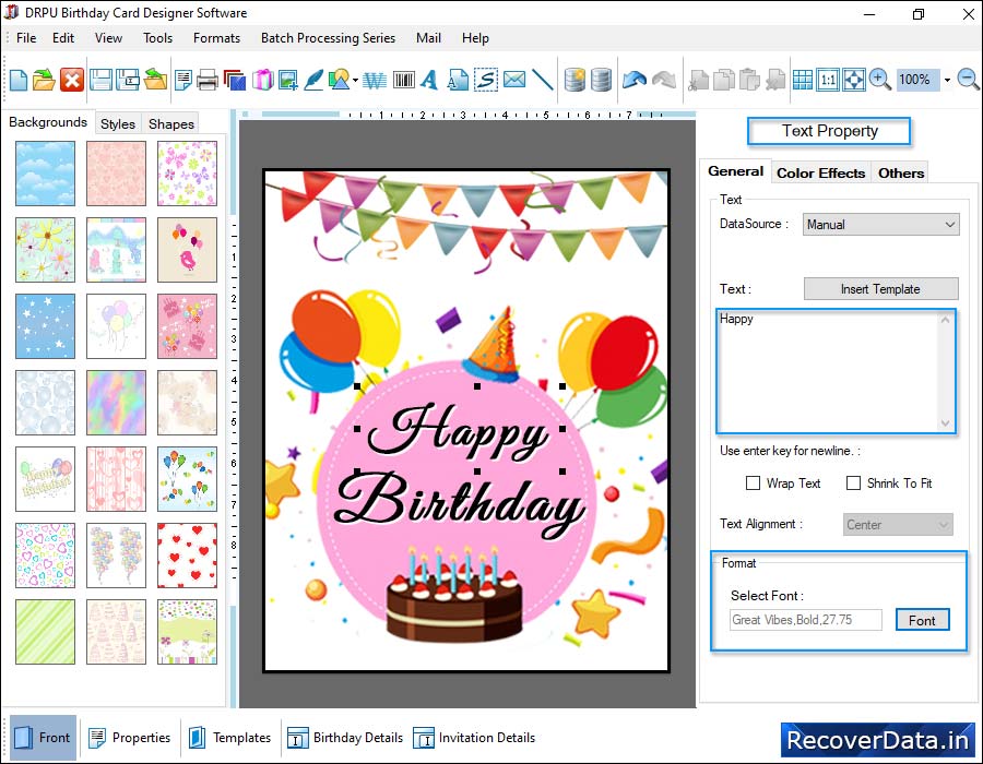 Birthday Card Designer