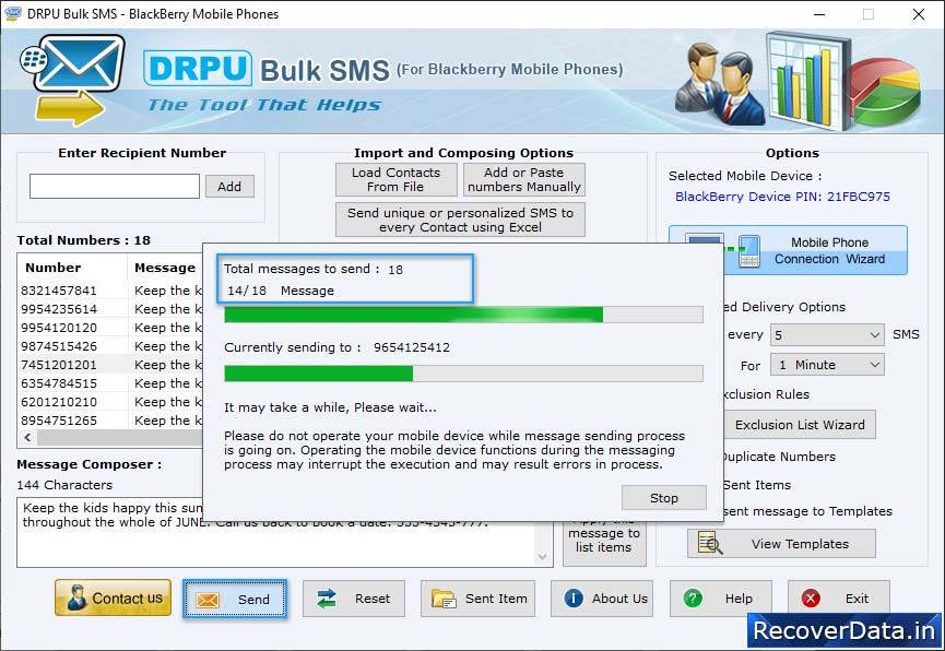 SMS Sending Process