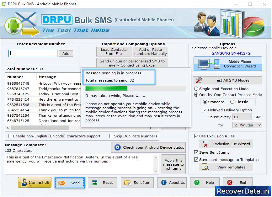 SMS Sending Process