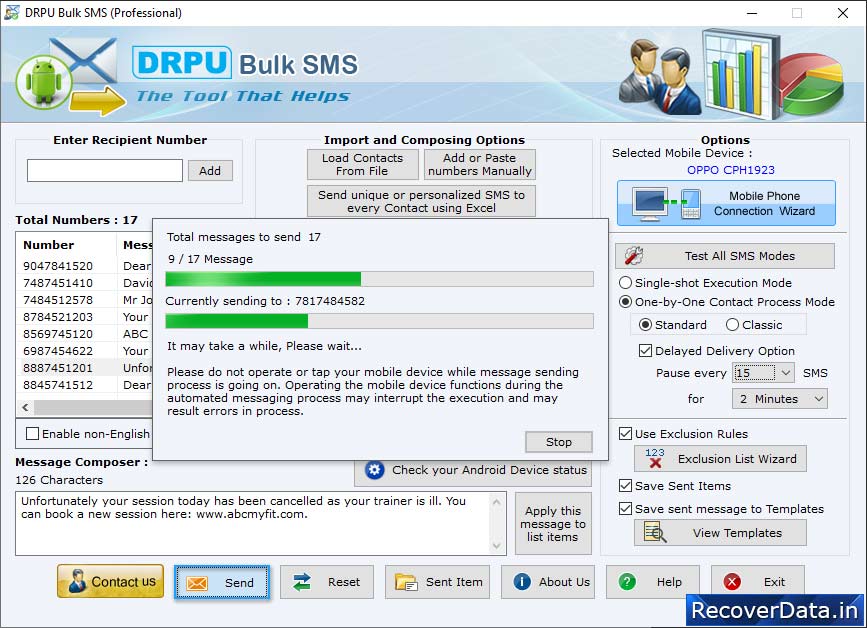 SMS Sending Process