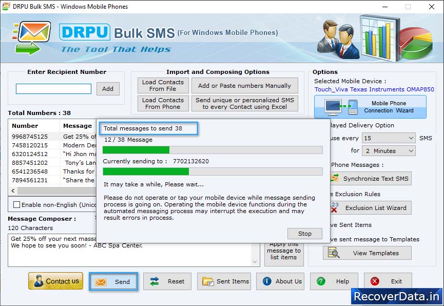 SMS Sending Process