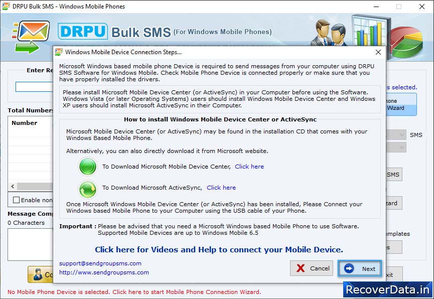 Mobile Phone Connection Wizard