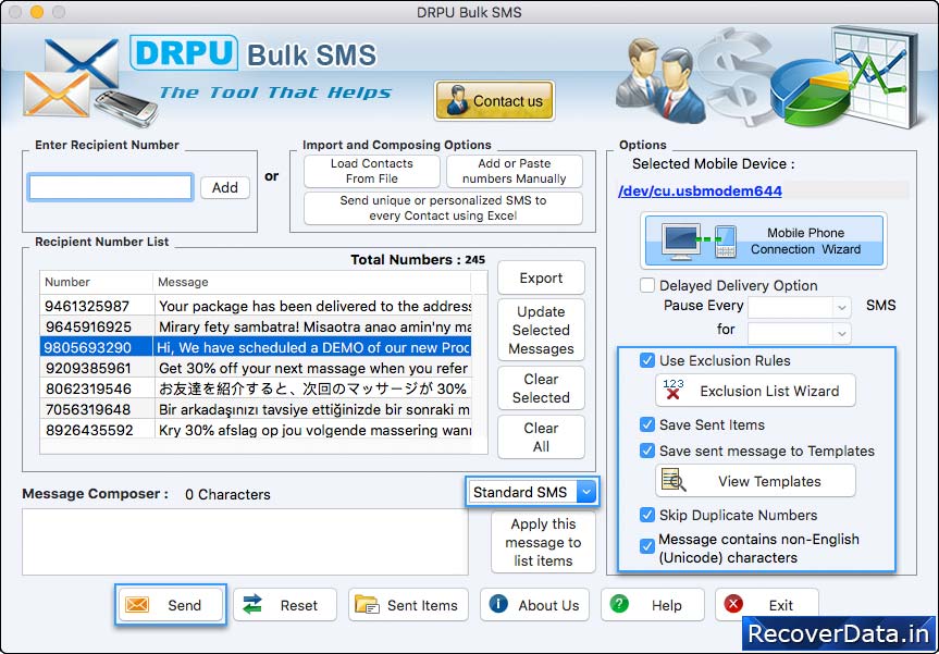 Mac Bulk SMS Software