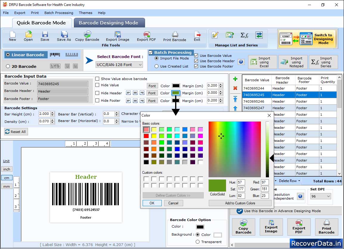 Barcode Label Maker for Healthcare Industry