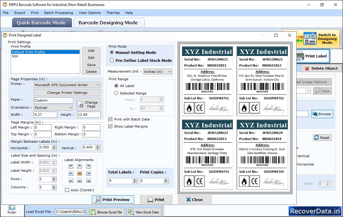 In Print Settings