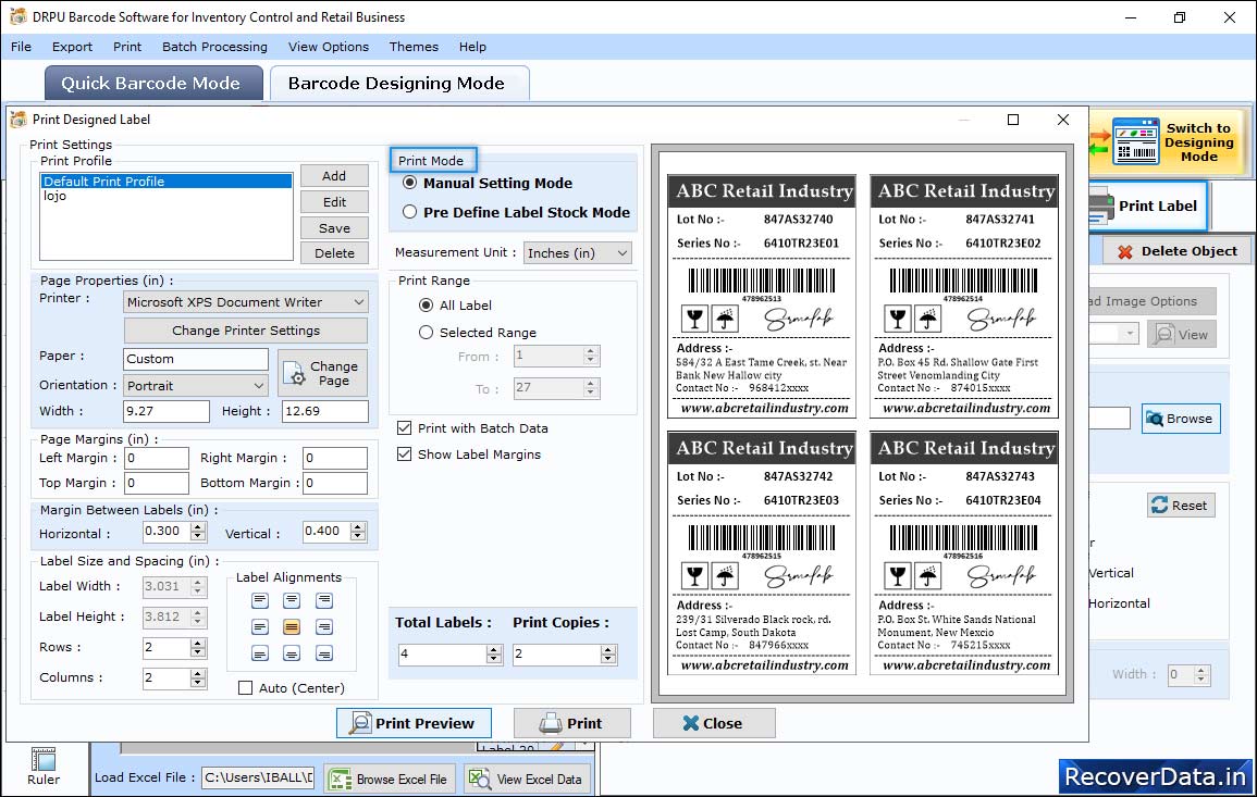 In Print Settings