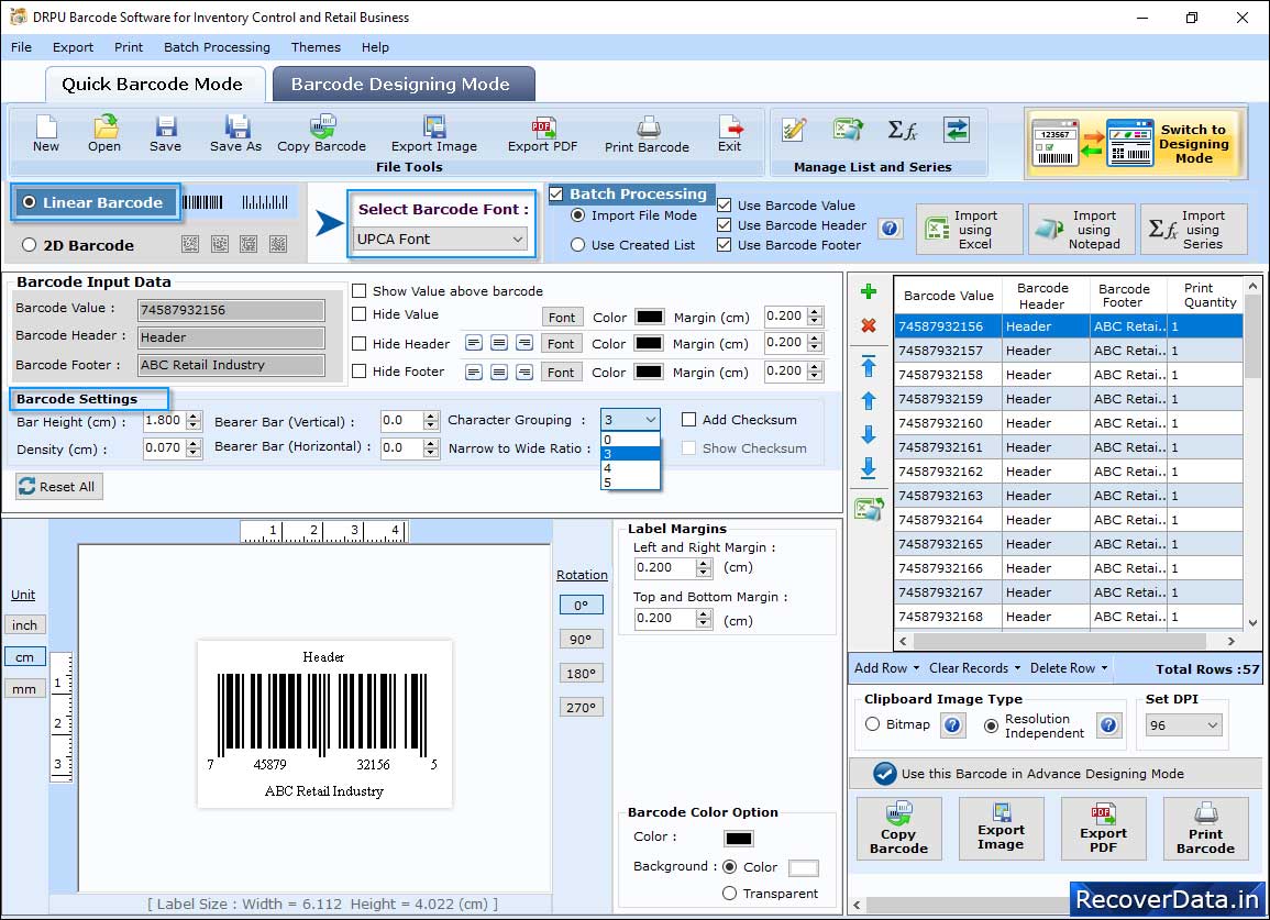 Select the Barcode Technologies