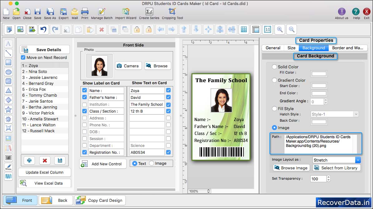 Students ID Cards Maker for Mac