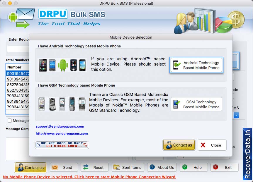 Mac Bulk SMS Software - Professional