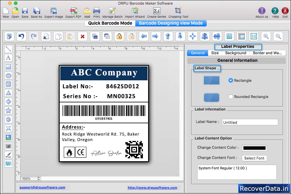 Barcode Label Maker - Mac Edition