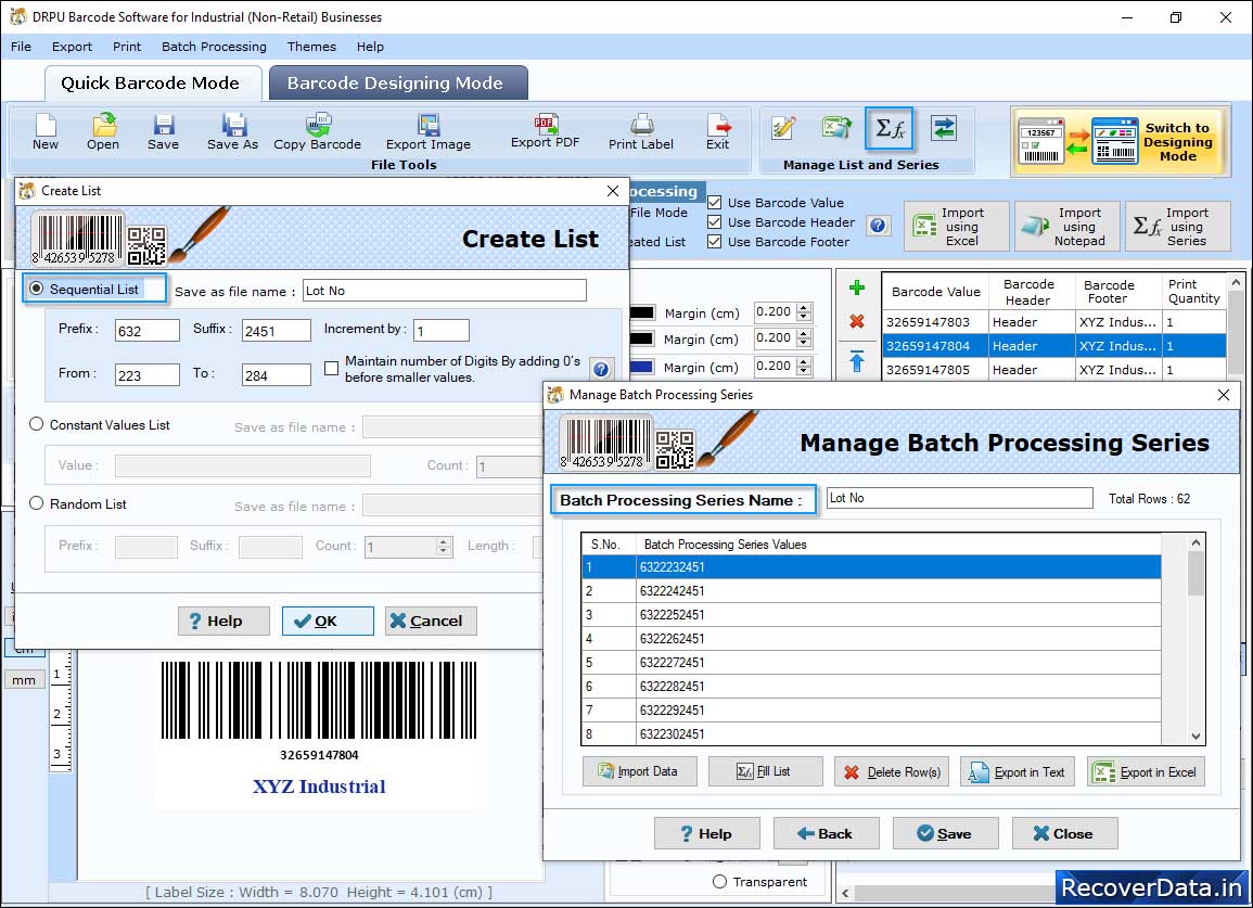 Barcode Label Maker for Industrial Business