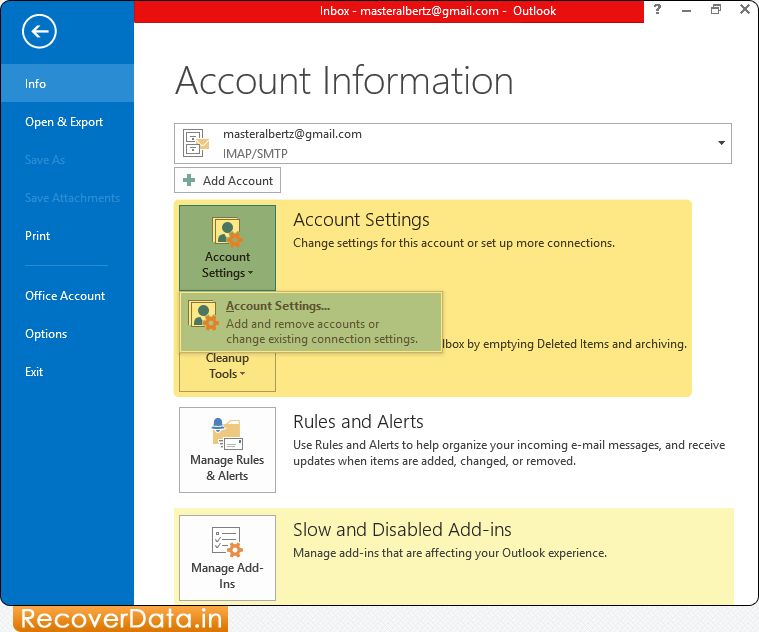 Password Recovery Software for Outlook Screenshots