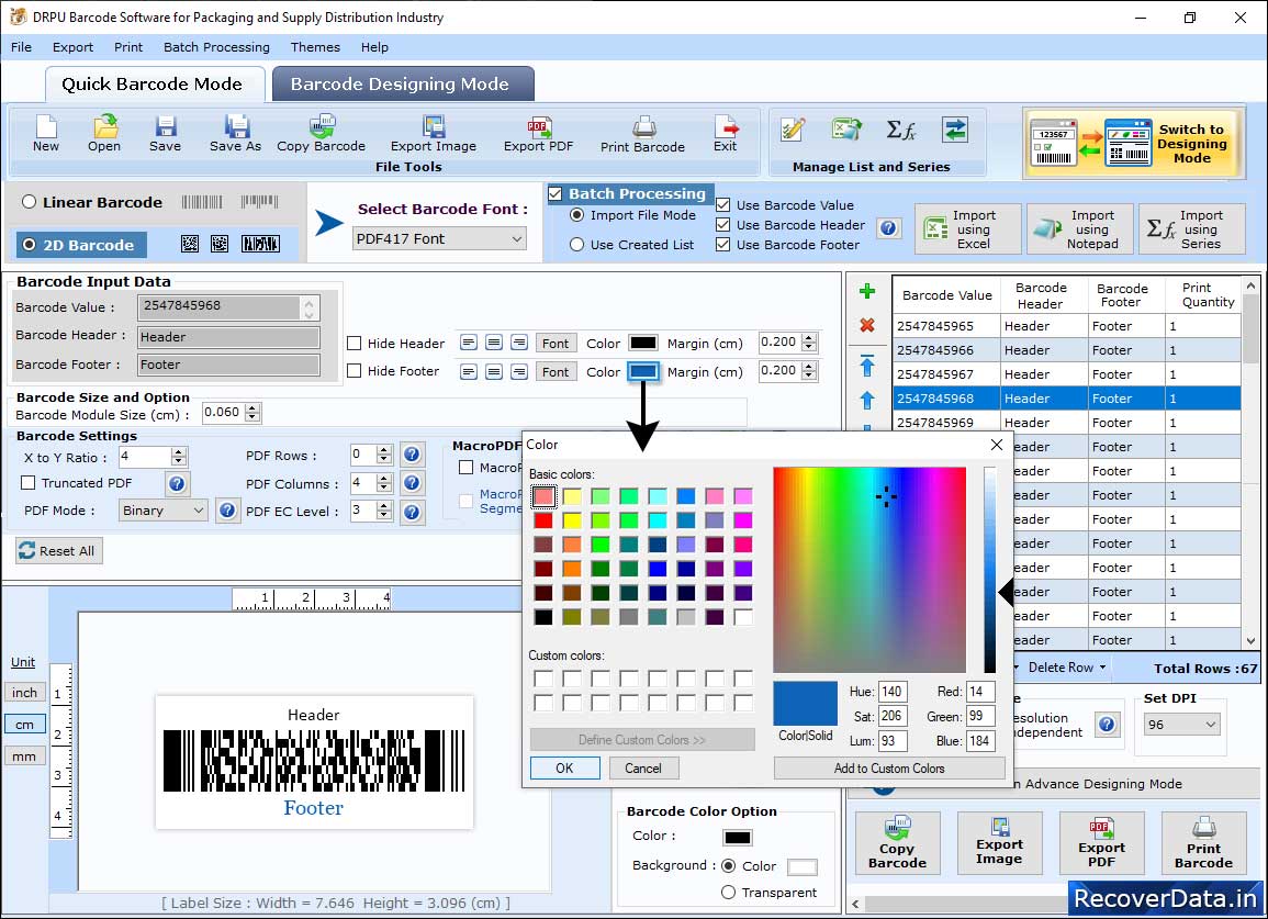 Barcode Label Maker for Distribution Industry 