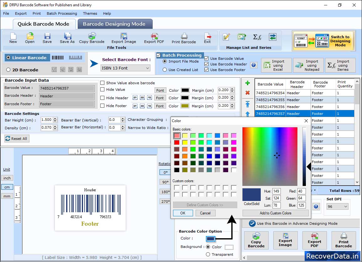 Barcode Label Maker For Publishers and Library 