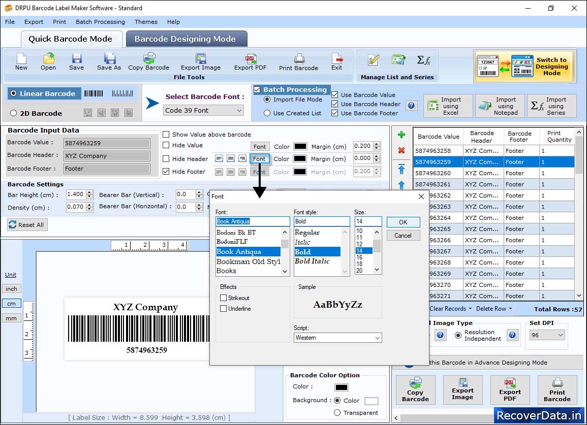 Barcode Label Maker